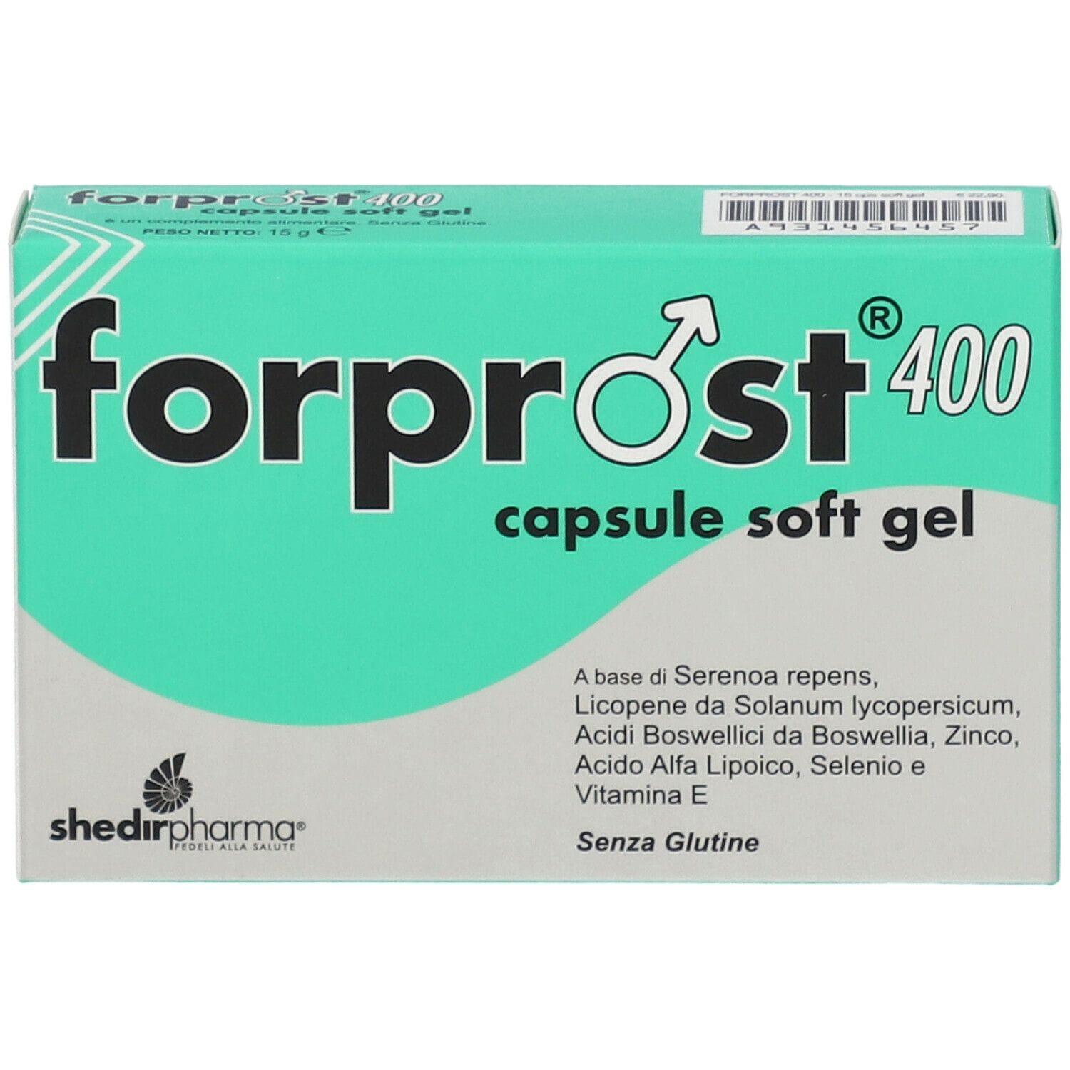 Integratore Forprost 400 per la prostata, 15 capsule molli