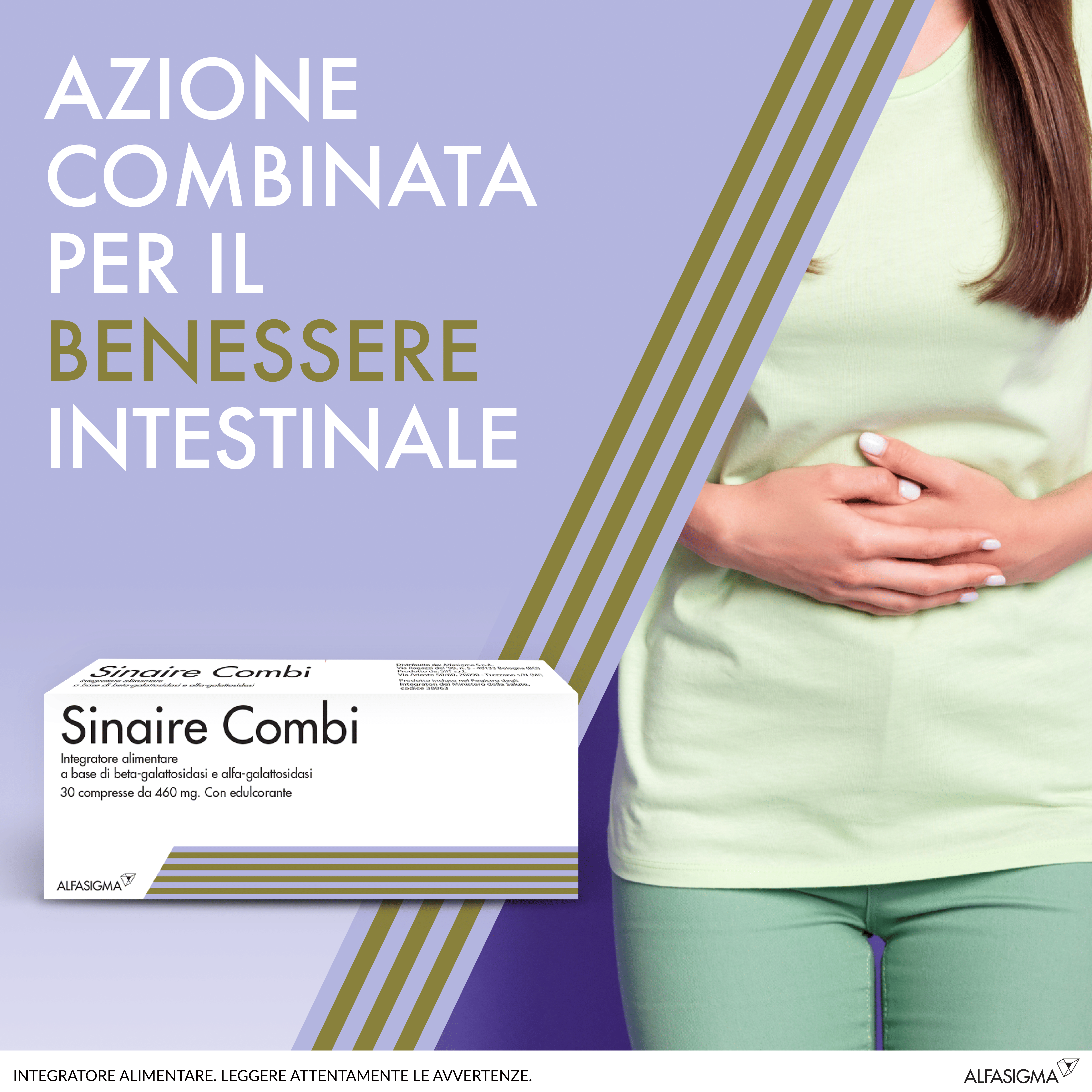 Integratore Sinaire Combi per lattosio e gas, 30 compresse