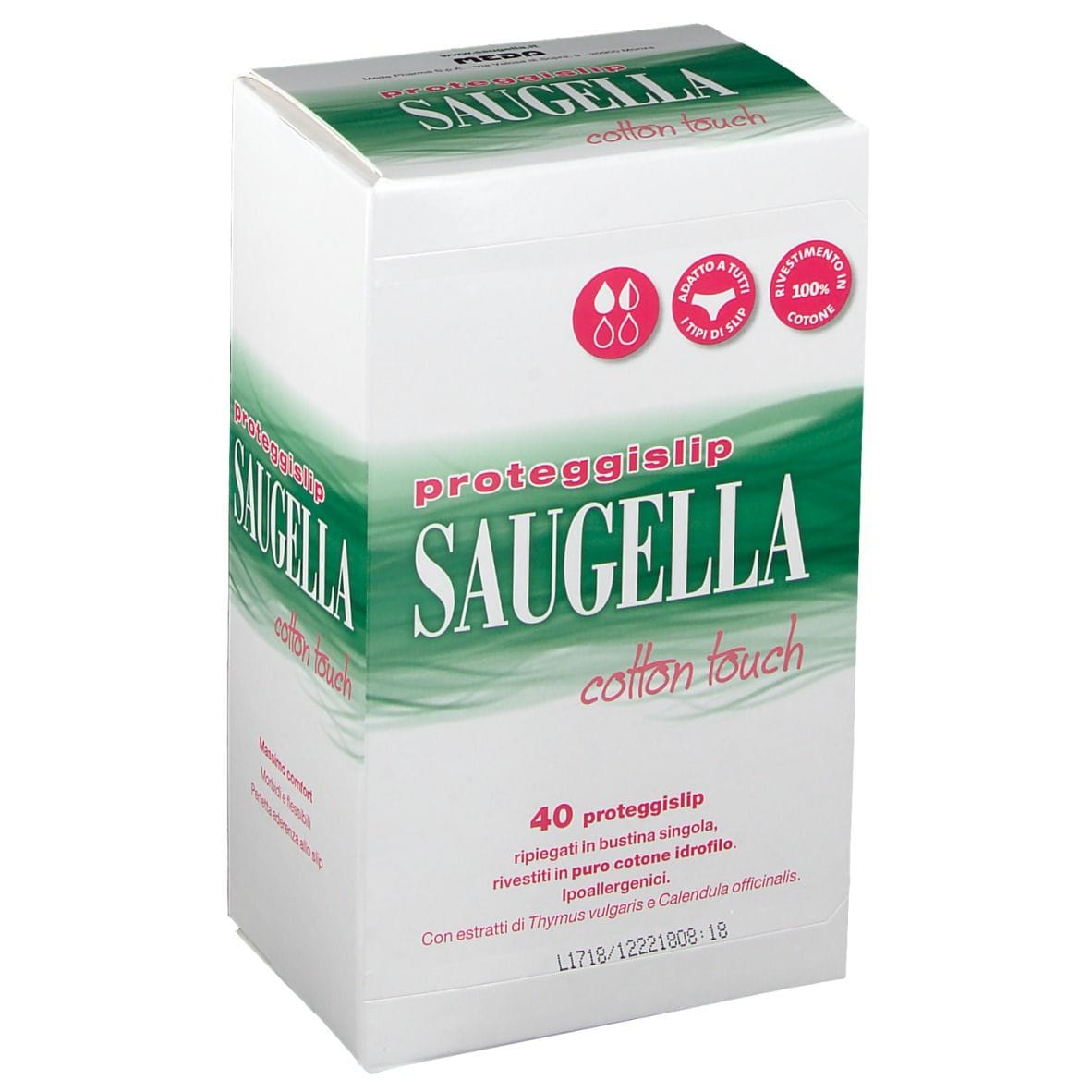Proteggislip Saugella Cotton Touch in puro cotone, 40 pezzi