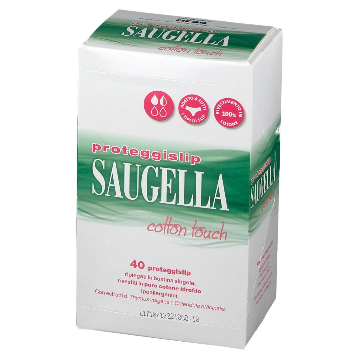 Proteggislip Saugella Cotton Touch in puro cotone, 40 pezzi