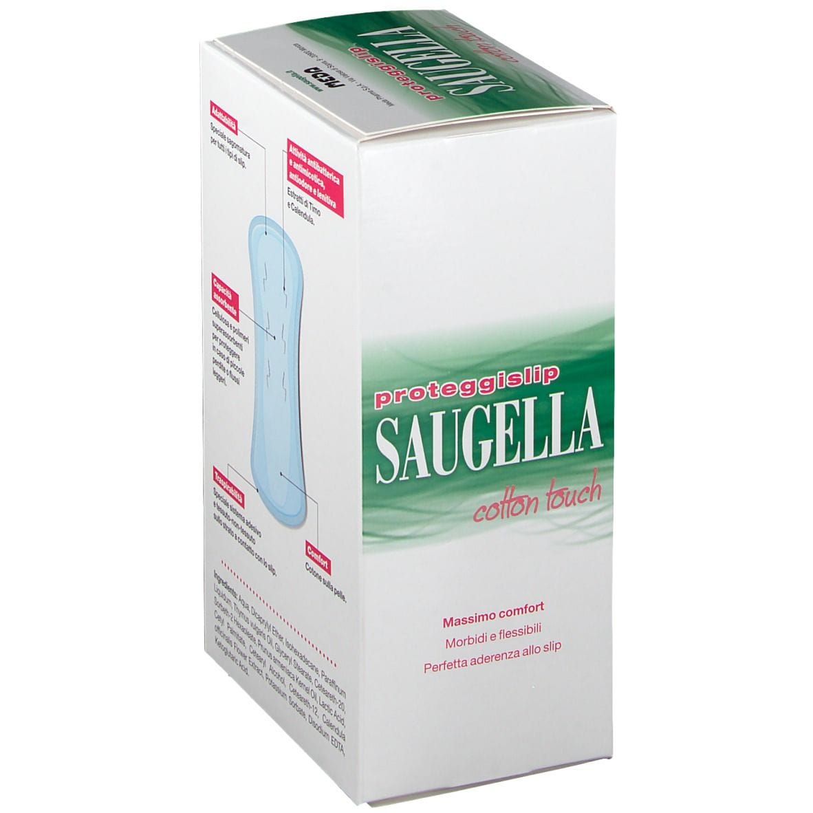Proteggislip Saugella Cotton Touch in puro cotone, 40 pezzi