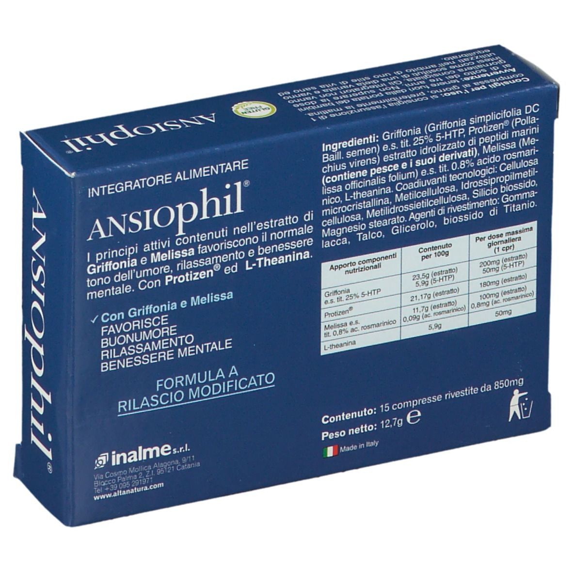 ANSIOPHIL 15 COMPRESSE 850MG
