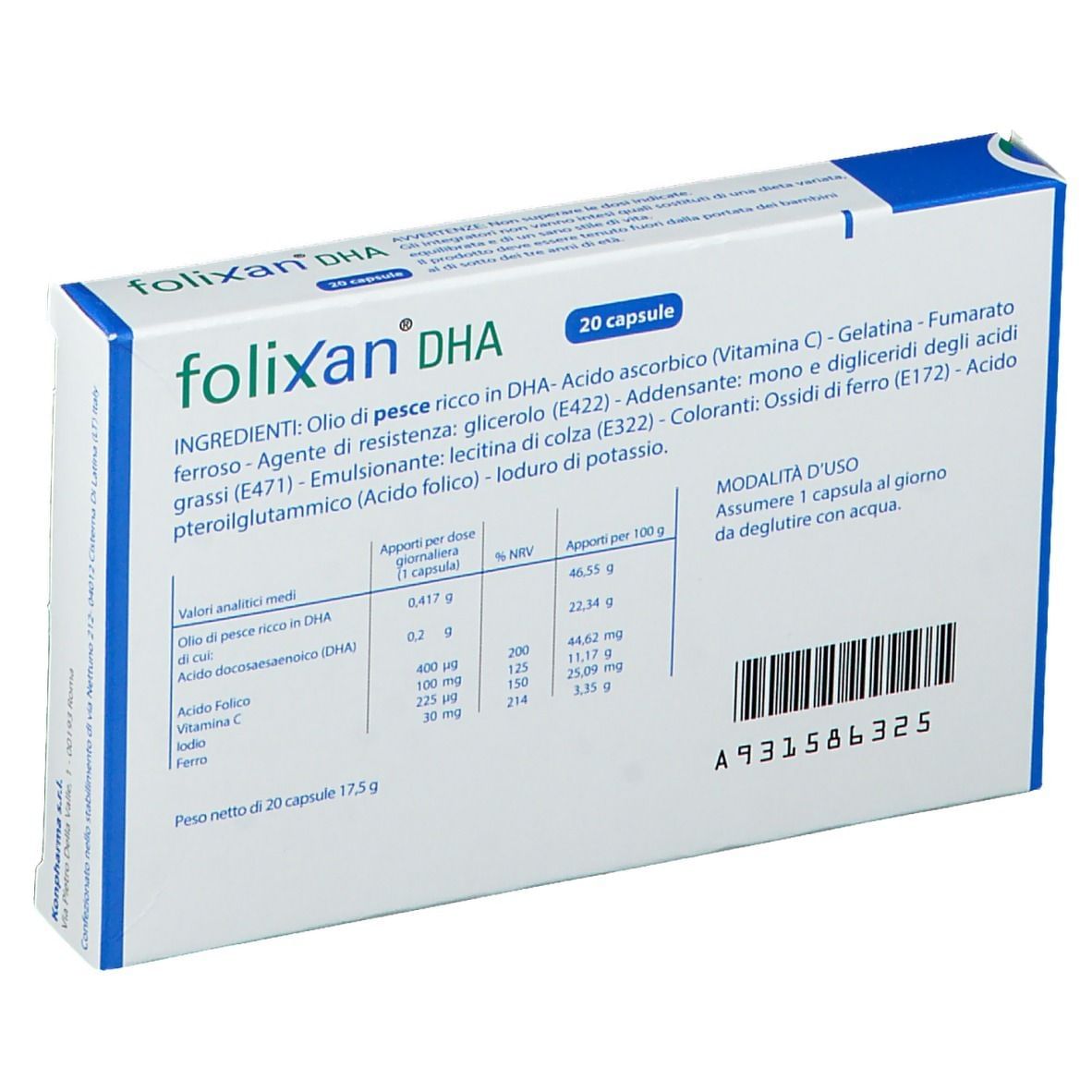 FOLIXAN DHA 20 CAPSULE 16,3 G