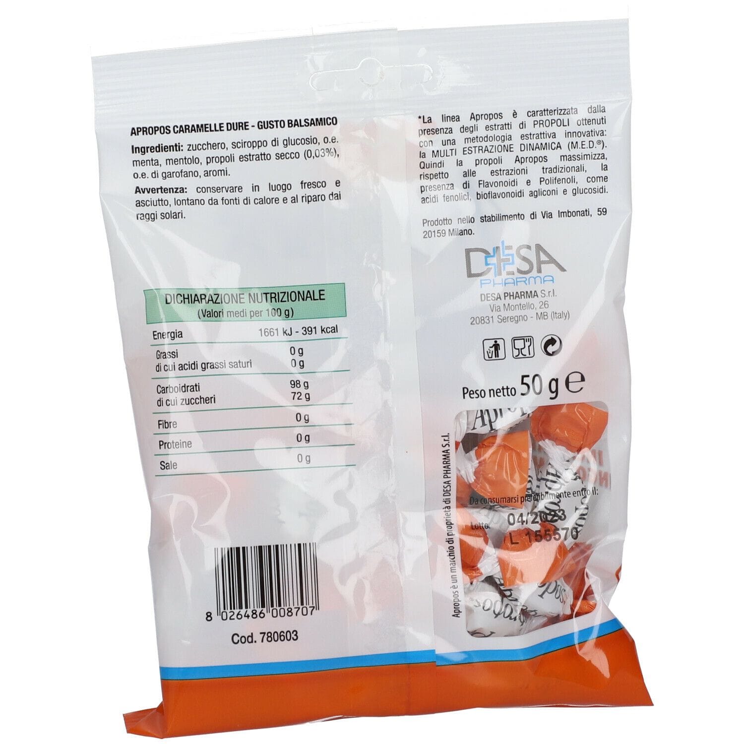 APROPOS CARAMELLE BALSAMICHE 50 G