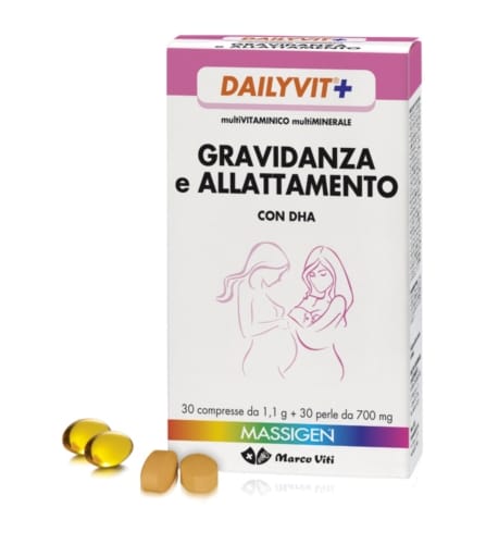 MASSIGEN GRAVIDANZA ALLATTAMENTO CON ACIDO FOLICO MULTIVITAMINICO E MULTIMINERALE 30 COMPRESSE RIVESTITE DA 1,1 G + 30 PERLE DA 700 MG