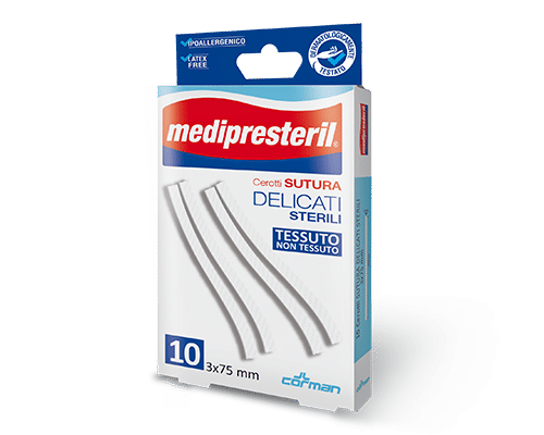 Cerotto per sutura Medipresteril TNT 3x75mm, 10 pezzi