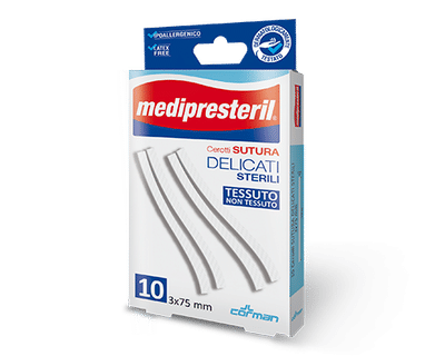 Cerotto per sutura Medipresteril TNT 3x75mm, 10 pezzi