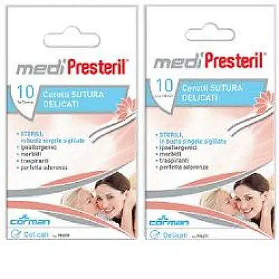 CEROTTO PER SUTURA MEDIPRESTERIL DELICATI TESSUTO NON TESSUTO 6,4X108MM 10 PEZZI CEROTTO PER SUTURA MEDIPRESTERIL DELICATI TESSUTO NON TESSUTO 6,4X108MM 10 PEZZI