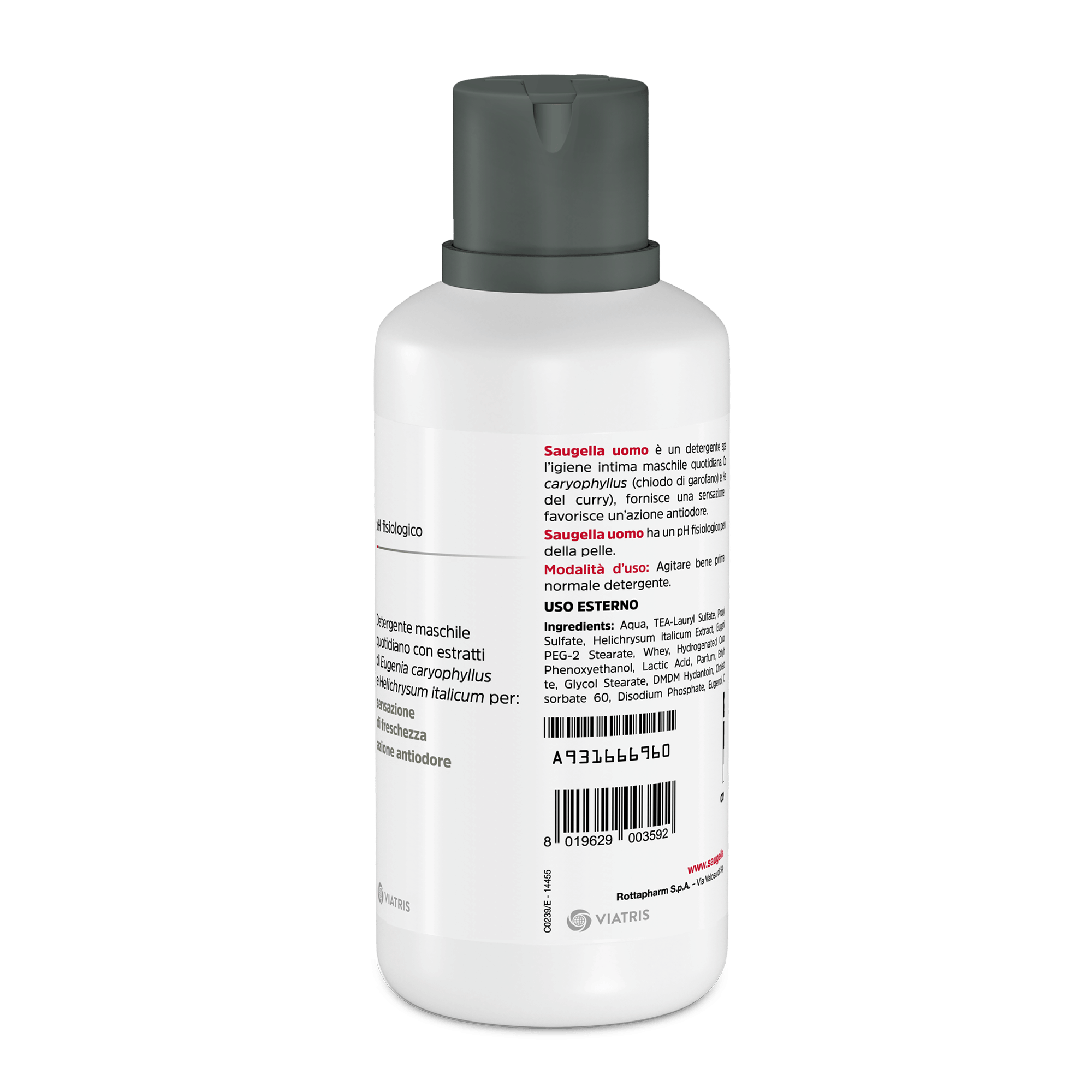 SAUGELLA UOMO PH FISIOLOGICO DETERGENTE MASCHILE 500 ML