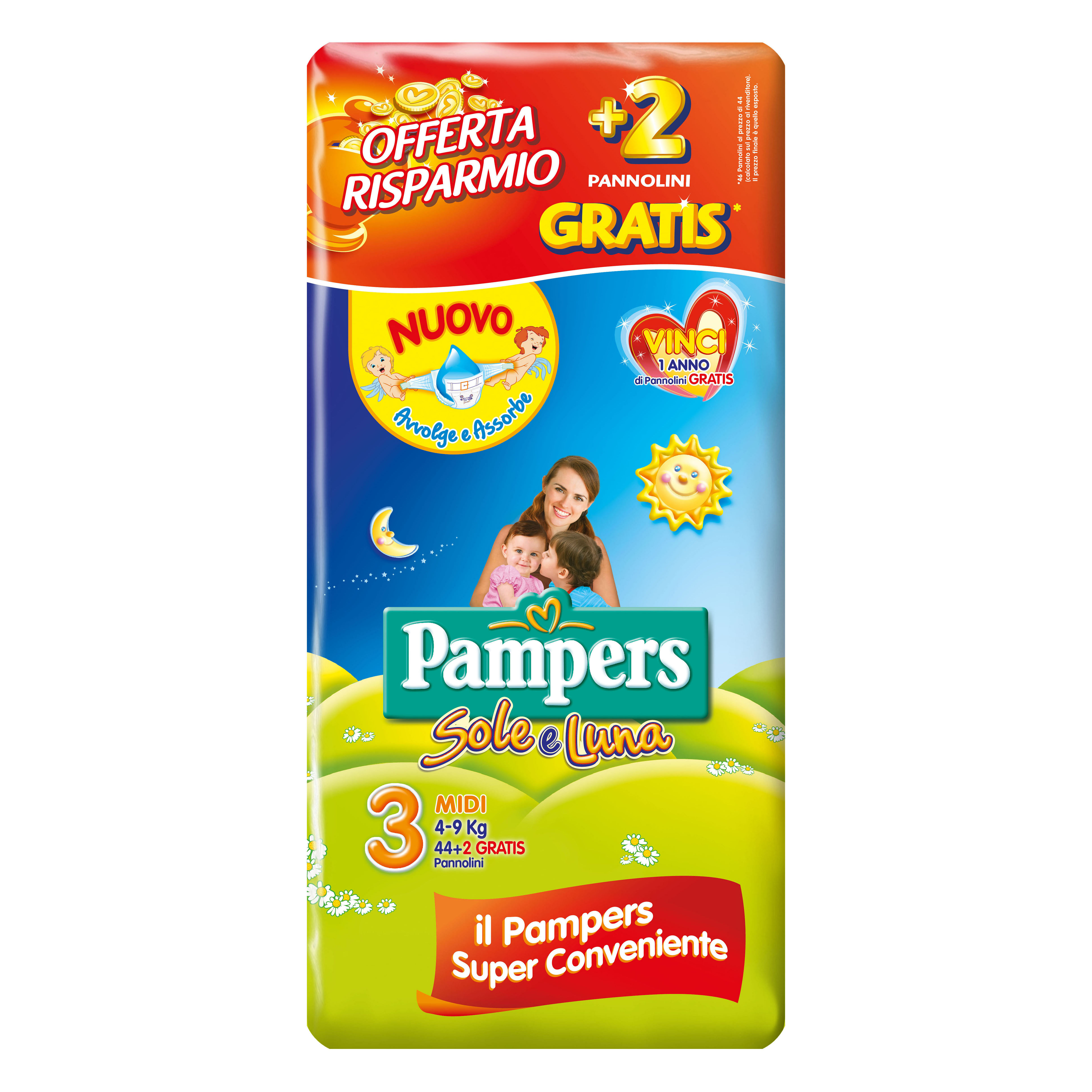 Pampers Soleluna Midi 44+2 Pezzi