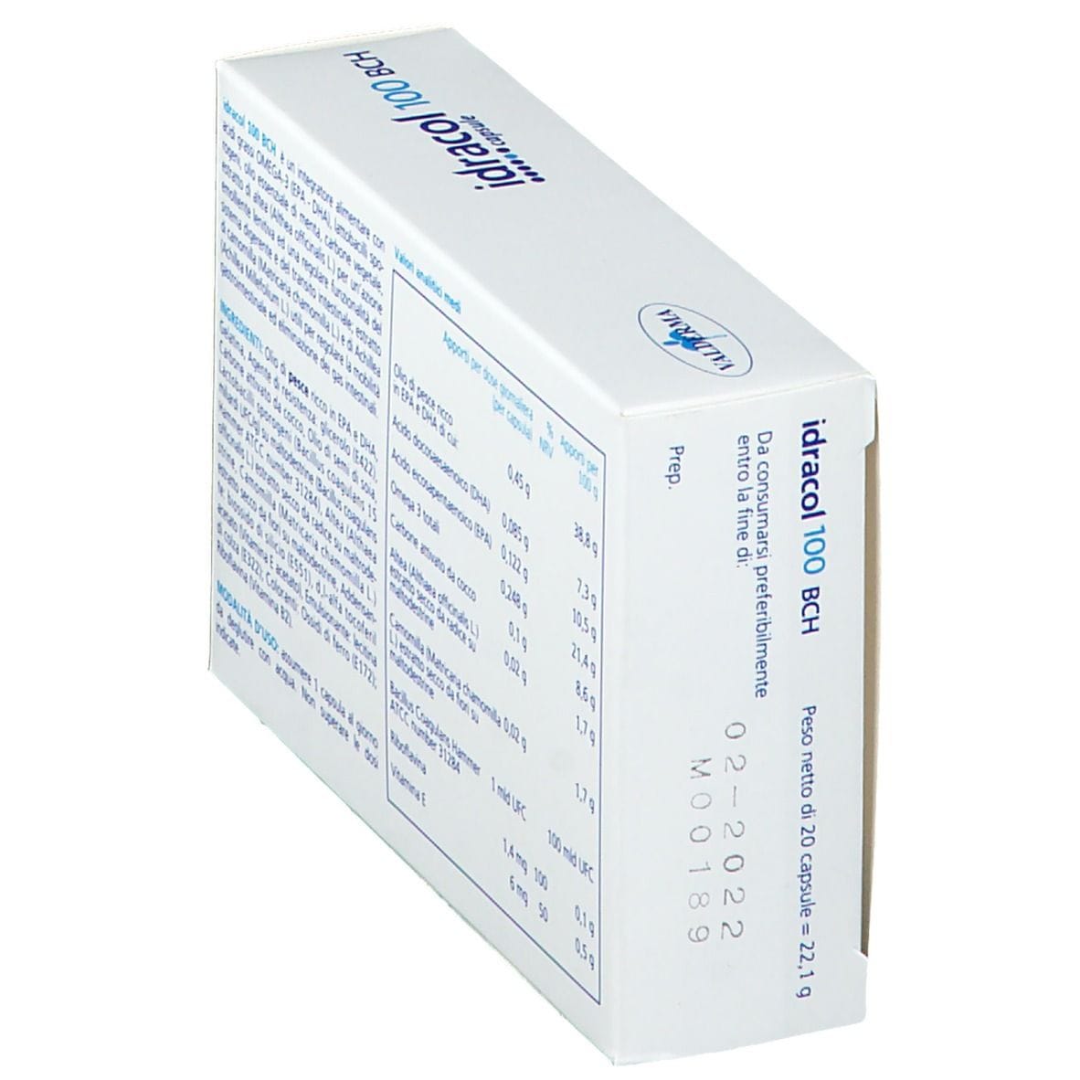 Integratore Idracol 100 BCH Valderma, 20 capsule