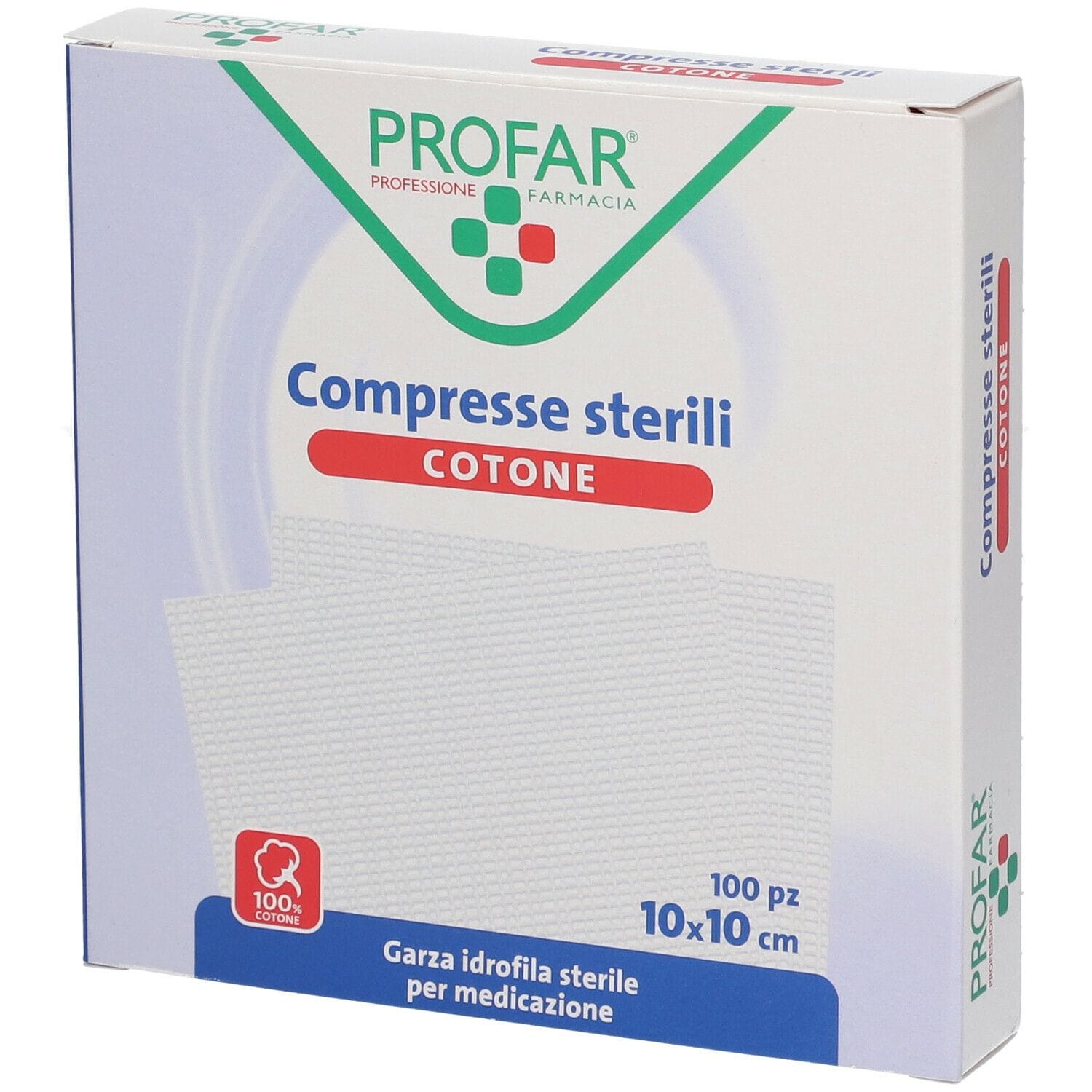 Garza Idrofila Sterile Profar 10x10 cm, confezione 100 pezzi