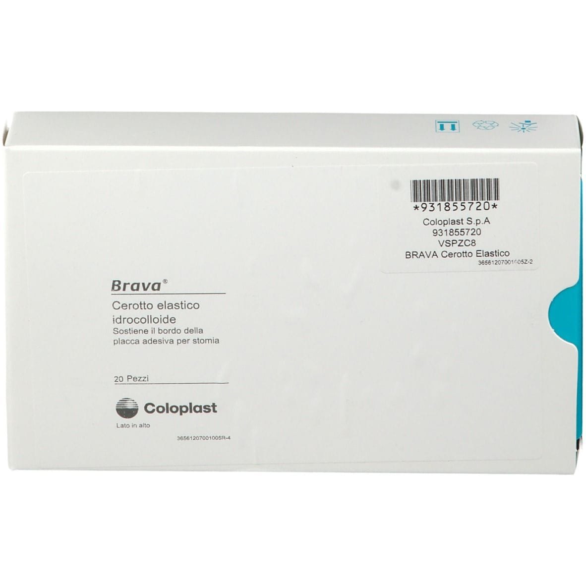 BRAVA CEROTTO ELASTICO A MEZZALUNA IDROCOLLOIDE PER STOMIA 20 PEZZI