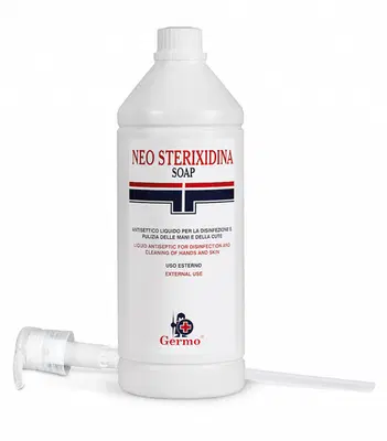 NEO STERIXIDINA SOAP ANTISETTICO LIQUIDO DISINFEZIONE MANI E CUTE 1 LITRO NEO STERIXIDINA SOAP ANTISETTICO LIQUIDO DISINFEZIONE MANI E CUTE 1 LITRO