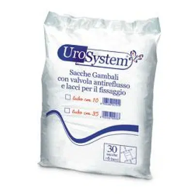 SACCA DI DRENAGGIO DA GAMBA PER INCONTINENZA UROSYSTEM TUBO 35 CM 30 PEZZI SACCA DI DRENAGGIO DA GAMBA PER INCONTINENZA UROSYSTEM TUBO 35 CM 30 PEZZI