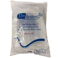 SACCA DI DRENAGGIO DA LETTO PER INCONTINENZA UROSYSTEM TUBO 130 CM SENZA SCARICO 30 PEZZI