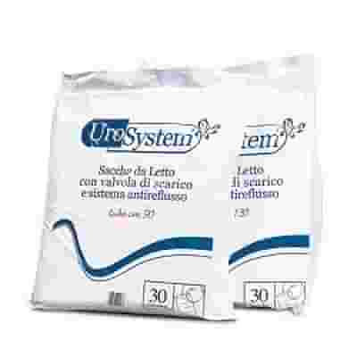 SACCA DI DRENAGGIO DA LETTO PER INCONTINENZA UROSYSTEM TUBO 130 CM CON SCARICO 30 PEZZI