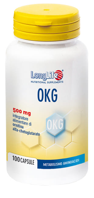 Integratore LongLife OKG 500mg per il metabolismo, 100 capsule