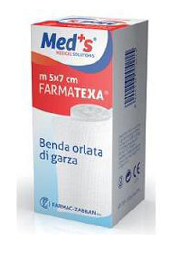 Benda in garza orlata Farmatexa 5x5m, formato 12/8 cm