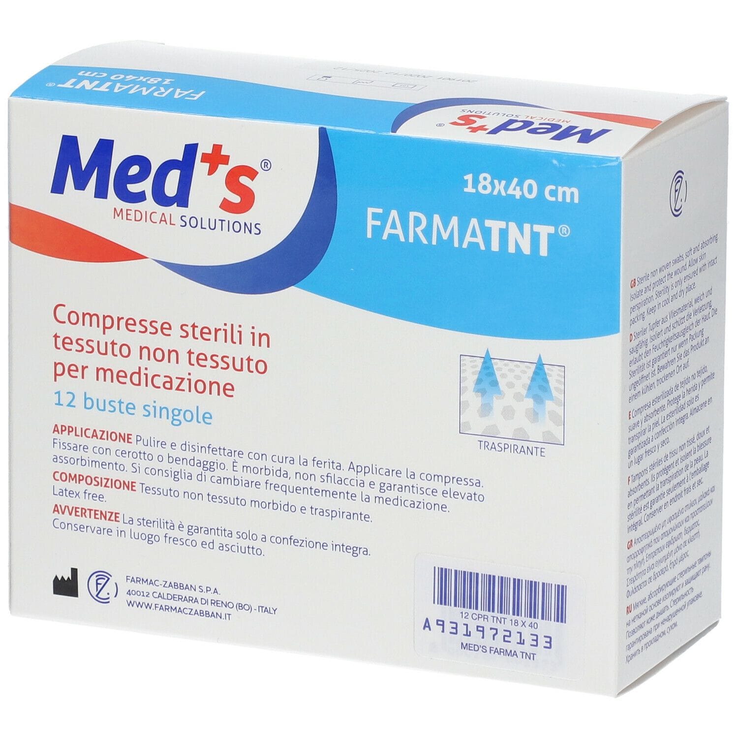 Compressa sterile MEDS in TNT 18x40cm, 12 pezzi