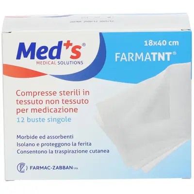 GARZA COMPRESSA MEDS TESSUTO NON TESSUTO 18X40CM 12 PEZZI GARZA COMPRESSA MEDS TESSUTO NON TESSUTO 18X40CM 12 PEZZI