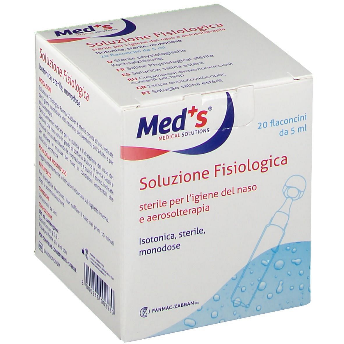 Soluzione Fisiologica Meds 20 Flaconcini Da 5 Ml