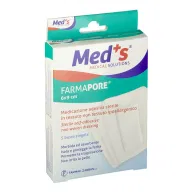 CEROTTO MEDS FARMAPORE STERILE CON TAMPONE DI GARZA CENTRALE E BORDI ADESIVI 6X9 CM 5 PEZZI