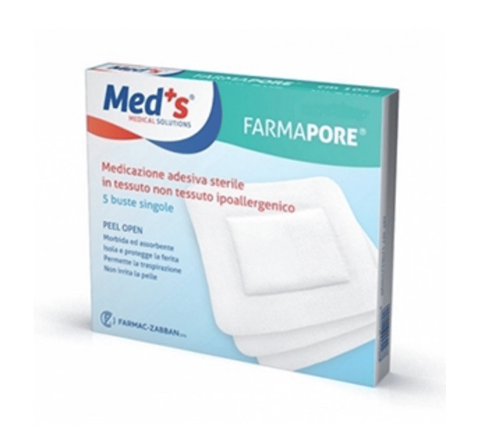 Medicazione adesiva sterile Farmapore 10x12cm, 5 pezzi