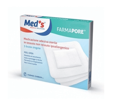 Medicazione adesiva sterile Farmapore 10x12cm, 5 pezzi