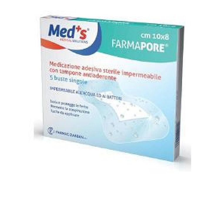 Medicazione Meds Pore Adesiva Impermeabile 10 X12 Cm 5 Pezzi