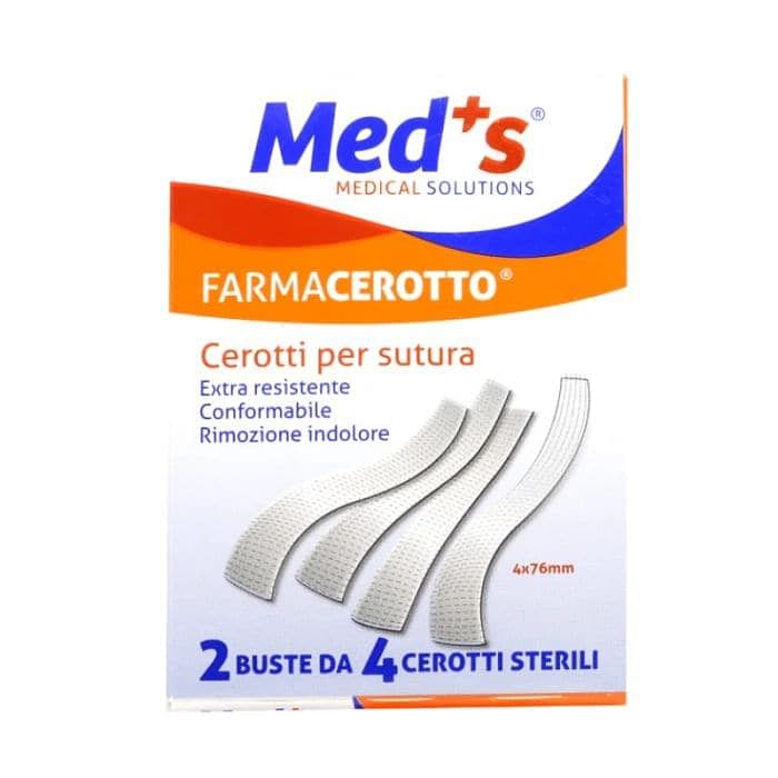 Cerotto Meds Per Sutura 4 X76 Mm 8 Pezzi