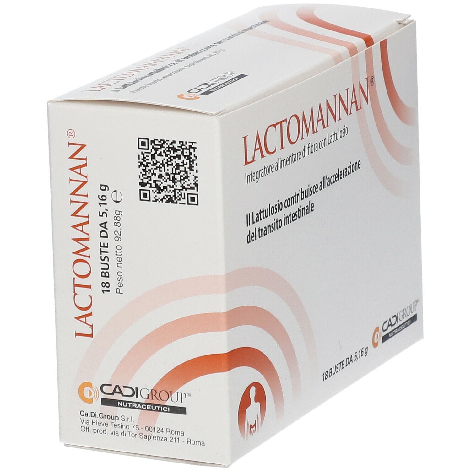 Integratore Lactomannan con lattulosio e glucomannano, 18 bustine