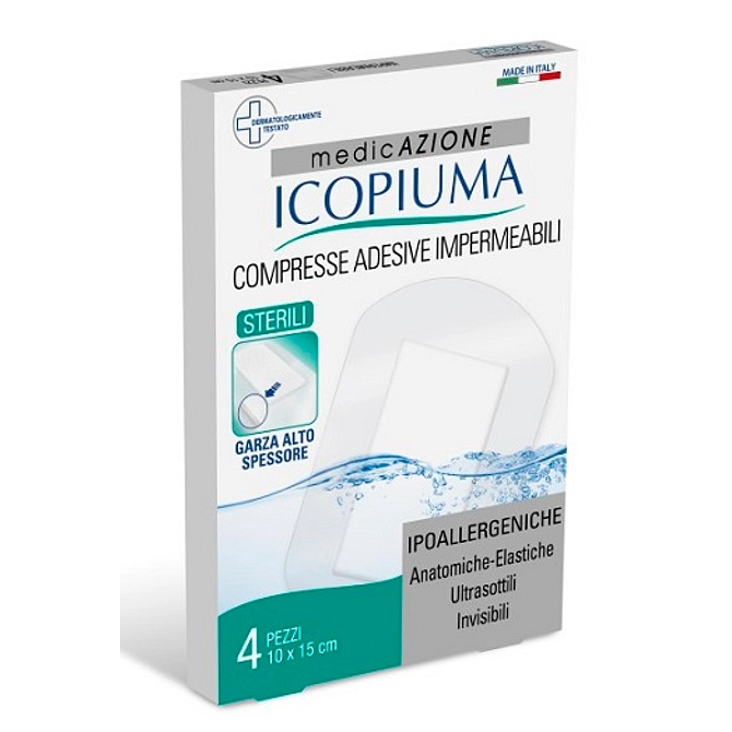 Garza Compressa Icopiuma Medicata Postoperatoria 10 X15 Cm 4 Pezzi