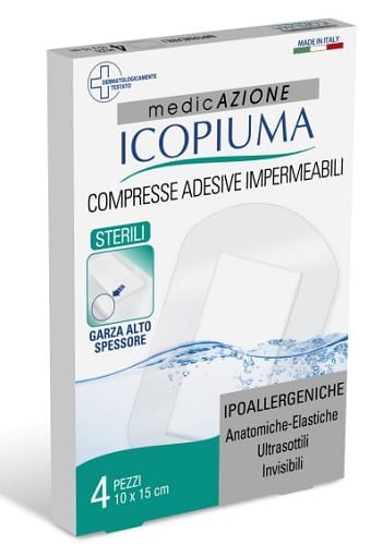 Garza Icopiuma Postoperatoria Sterile 10x15cm, 4 Pezzi