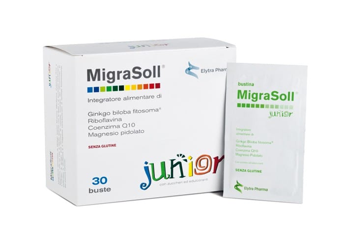 Integratore Migrasoll Junior per bambini, 30 buste