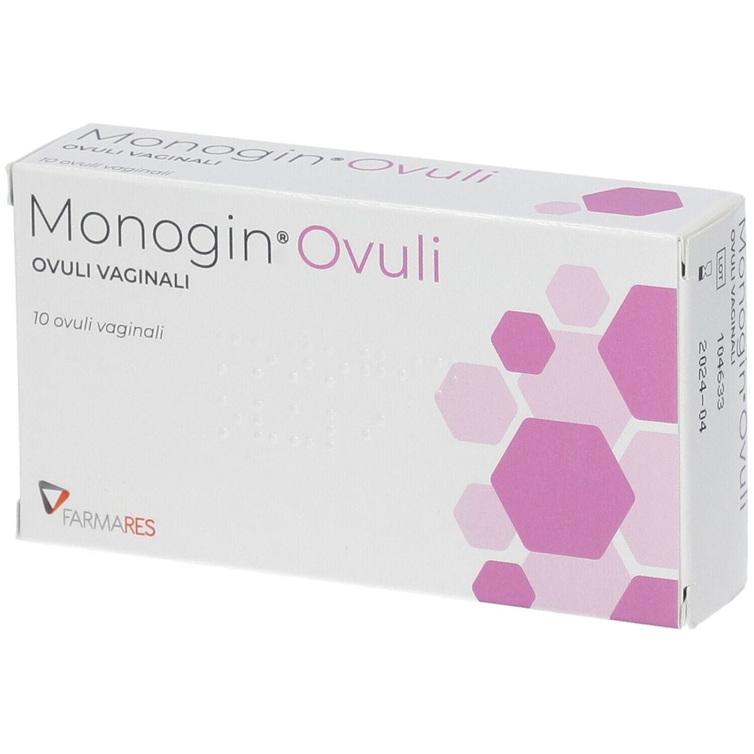 Monogin ovuli vaginali per secchezza e bruciore, 10 pezzi