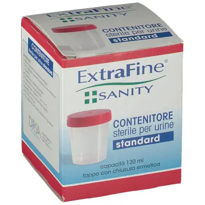 CONTENITORE PER URINE EXTRAFINE SANITY 120 ML STANDARD 1 PEZZO CONTENITORE PER URINE EXTRAFINE SANITY 120 ML STANDARD 1 PEZZO