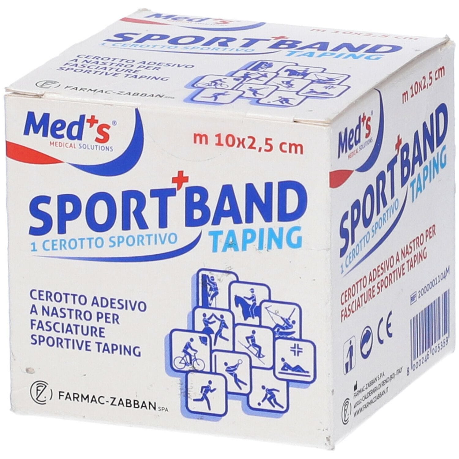 Cerotto Meds Tela Bianca Sportivo 1000 X2,5 Cm