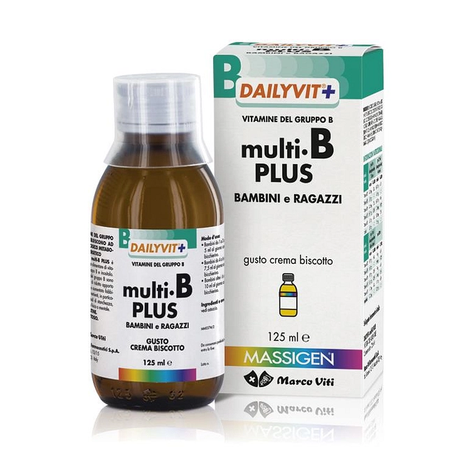 Dailyvit+ Multi B Plus Vitamine Del Gruppo B Per Bambini E Ragazzi Gusto Crema Biscotto 125 Ml