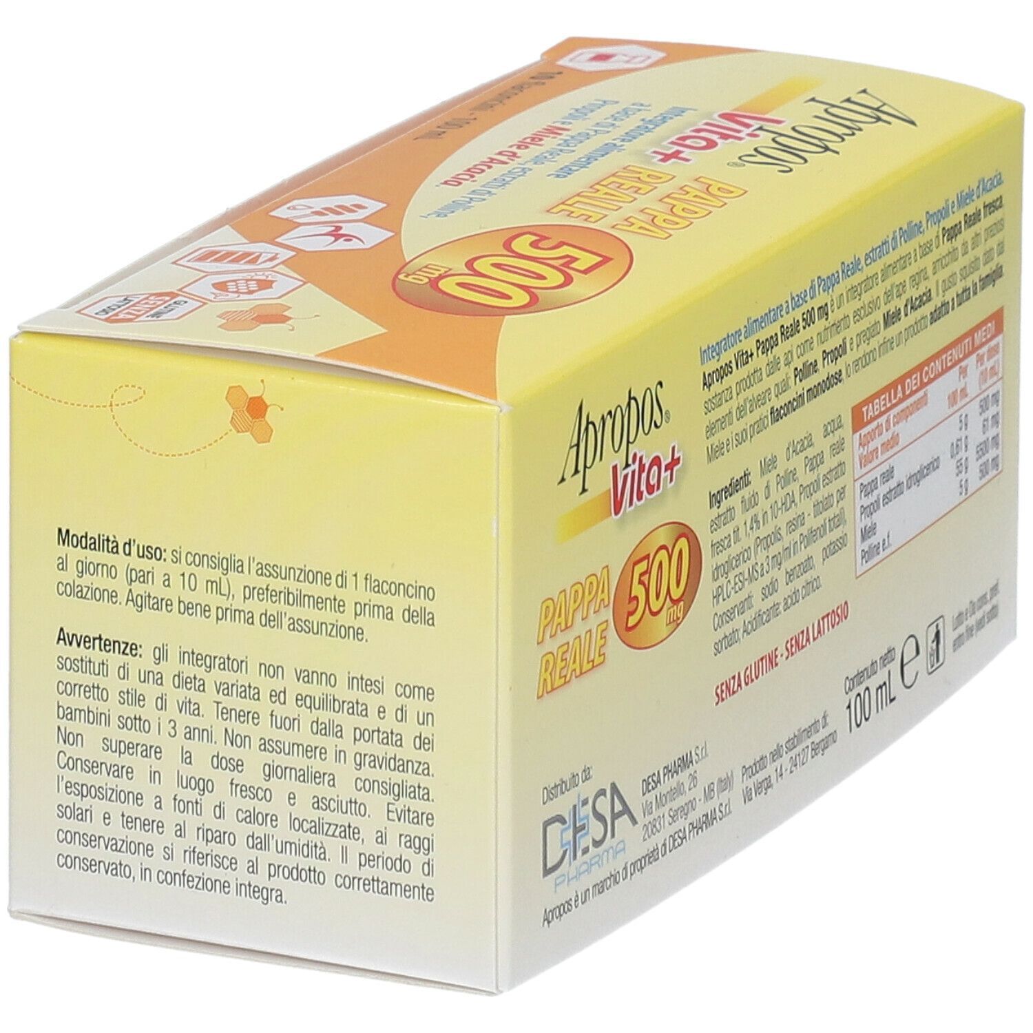 APROPOS VITA+ PAPPA REALE 500 MG 10 FLACONCINI 10 ML