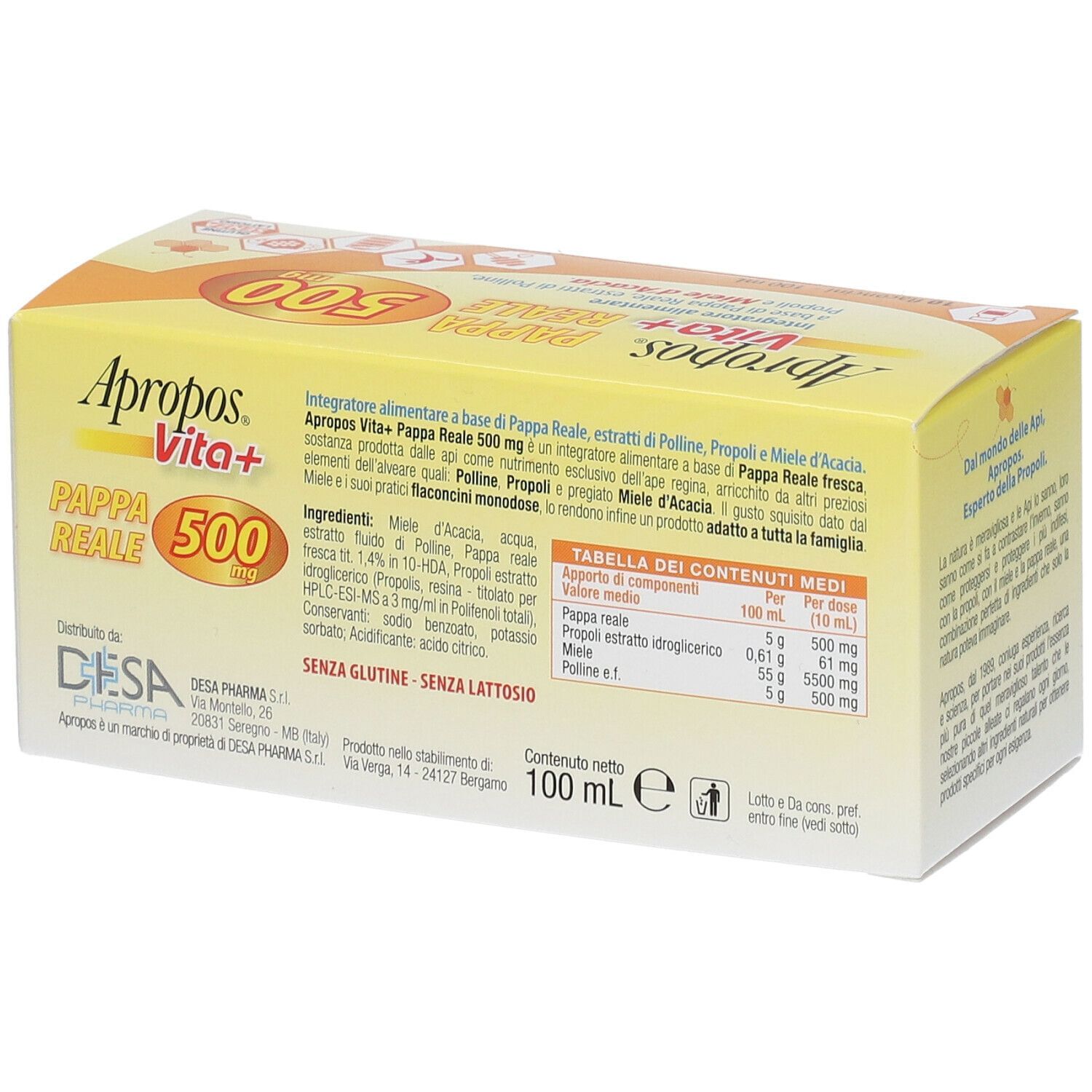 APROPOS VITA+ PAPPA REALE 500 MG 10 FLACONCINI 10 ML