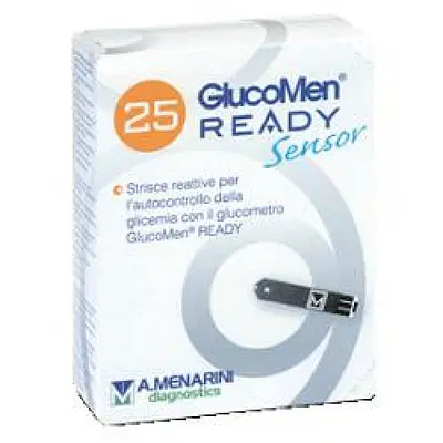 STRISCE MISURAZIONE GLICEMIA GLUCOMEN READY SENSOR 25 PEZZI STRISCE MISURAZIONE GLICEMIA GLUCOMEN READY SENSOR 25 PEZZI