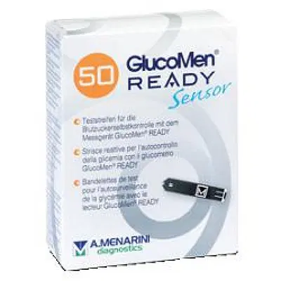 STRISCE MISURAZIONE GLICEMIA GLUCOMEN READY SENSOR 50 PEZZI STRISCE MISURAZIONE GLICEMIA GLUCOMEN READY SENSOR 50 PEZZI