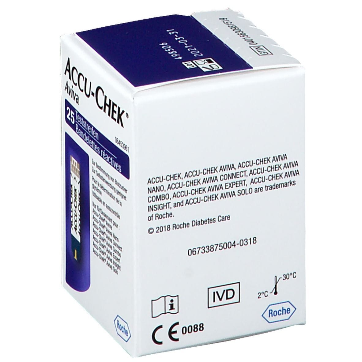 STRISCE MISURAZIONE GLICEMIA ACCU-CHEK AVIVA BRK RETAIL 25 PEZZI