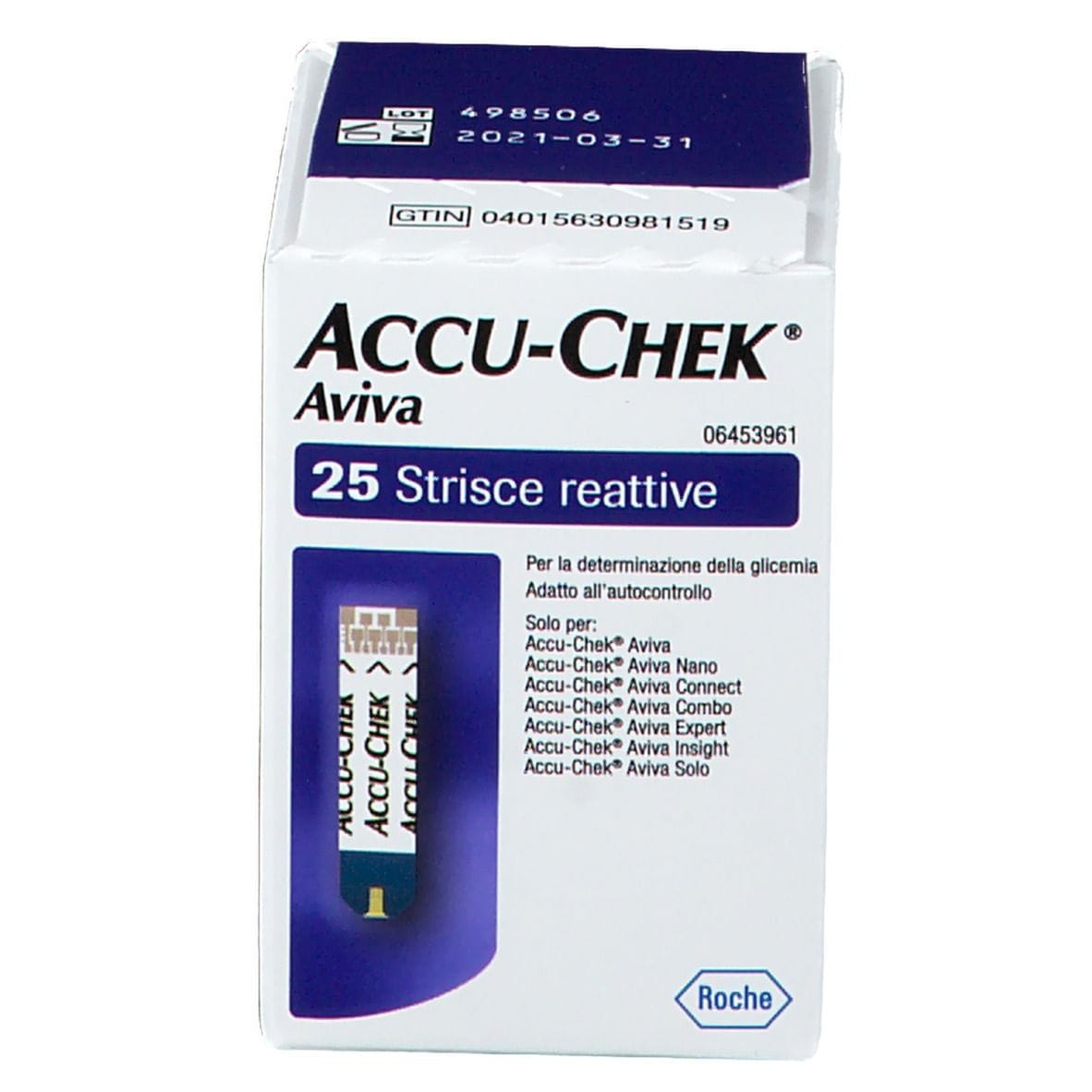 STRISCE MISURAZIONE GLICEMIA ACCU-CHEK AVIVA BRK RETAIL 25 PEZZI