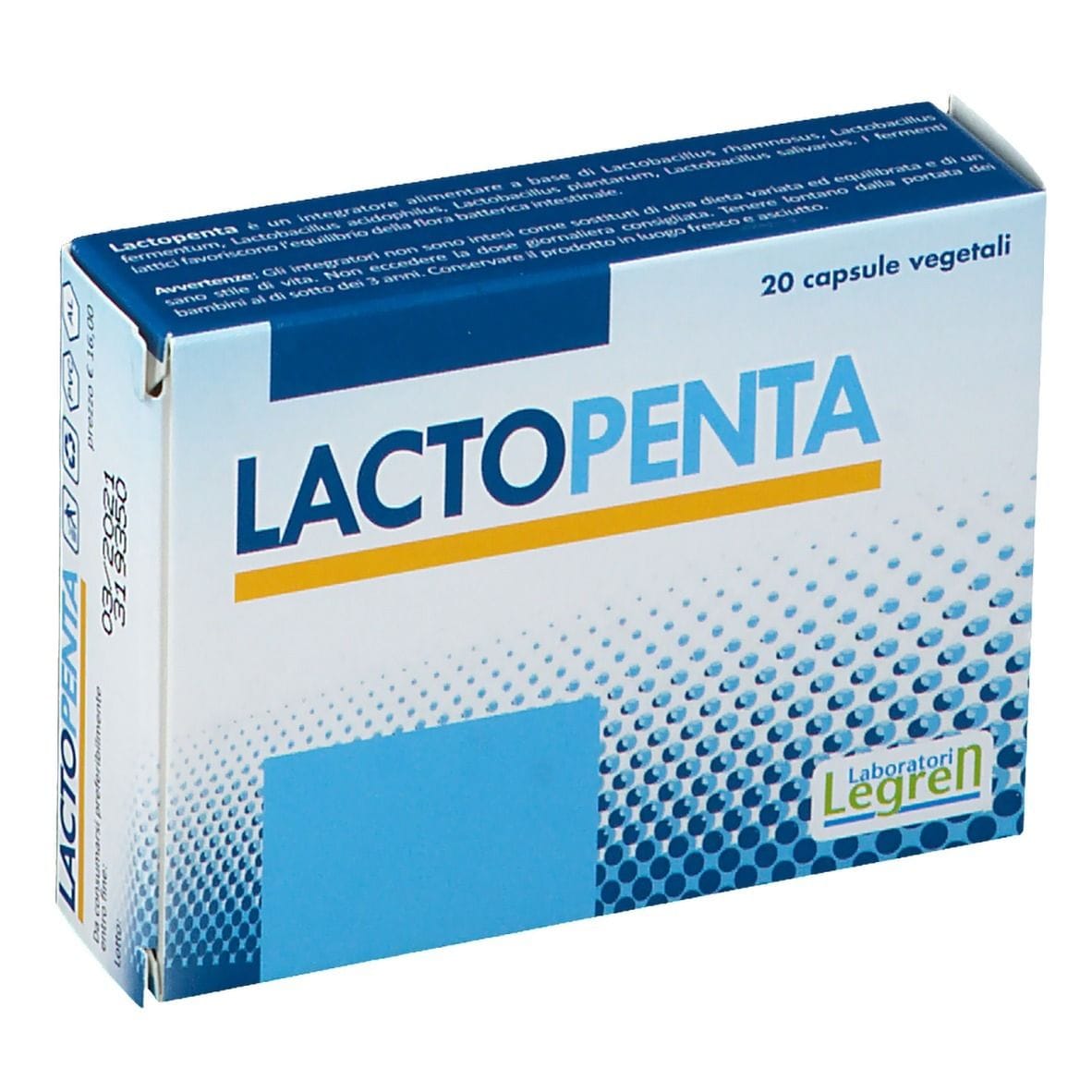 Integratore Lactopenta Legren per la flora batterica, 20 capsule