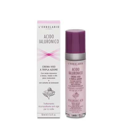 ACIDO IALURONICO CREMA VISO A TRIPLA AZIONE TRATTAMENTO RICOMPATTANTE ANTIAGE NOTTE 50 ML