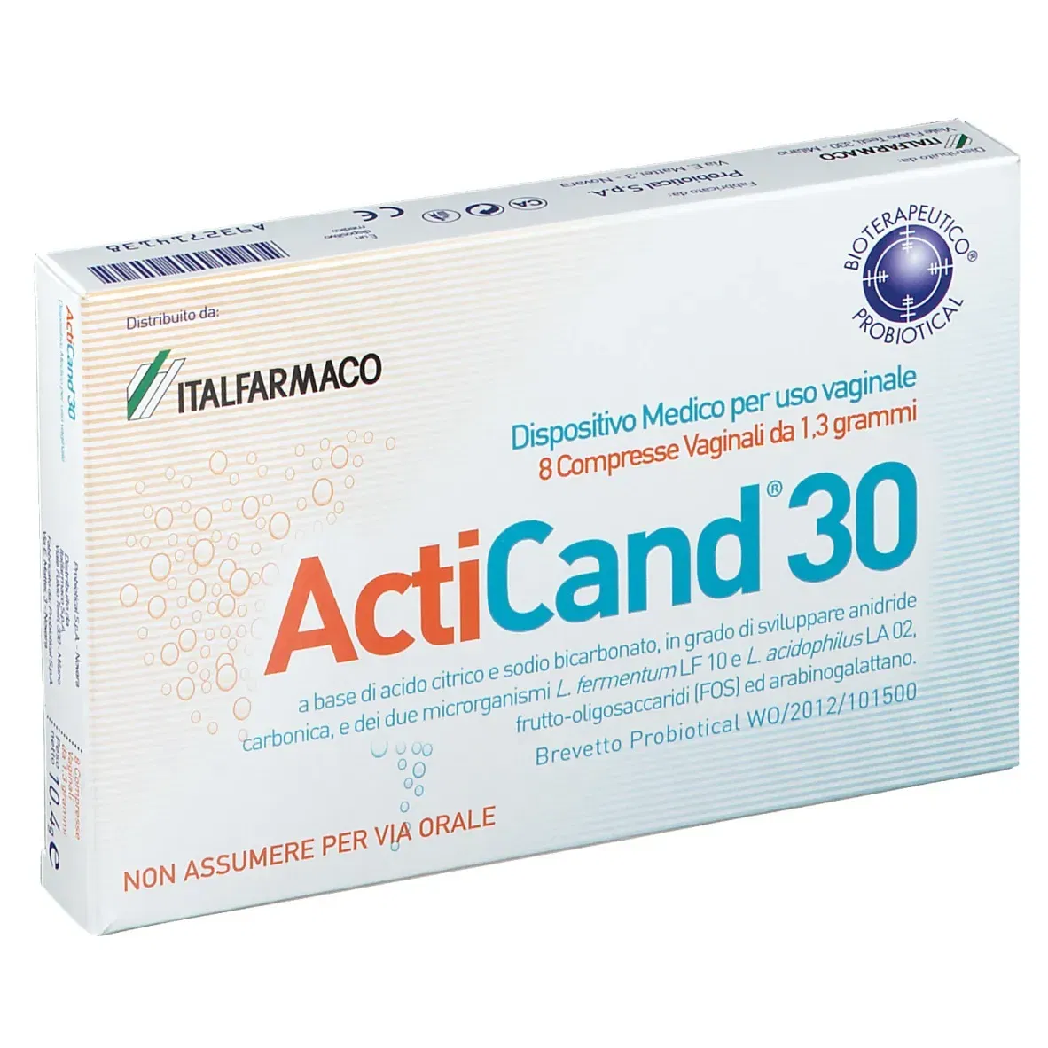 Compresse Vaginali ActiCand 30 contro la Candida, 8 pz