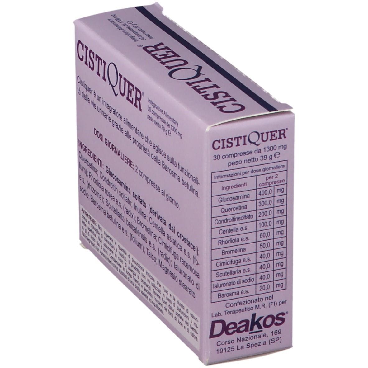 Integratore Cistiquer per le vie urinarie, 30 compresse