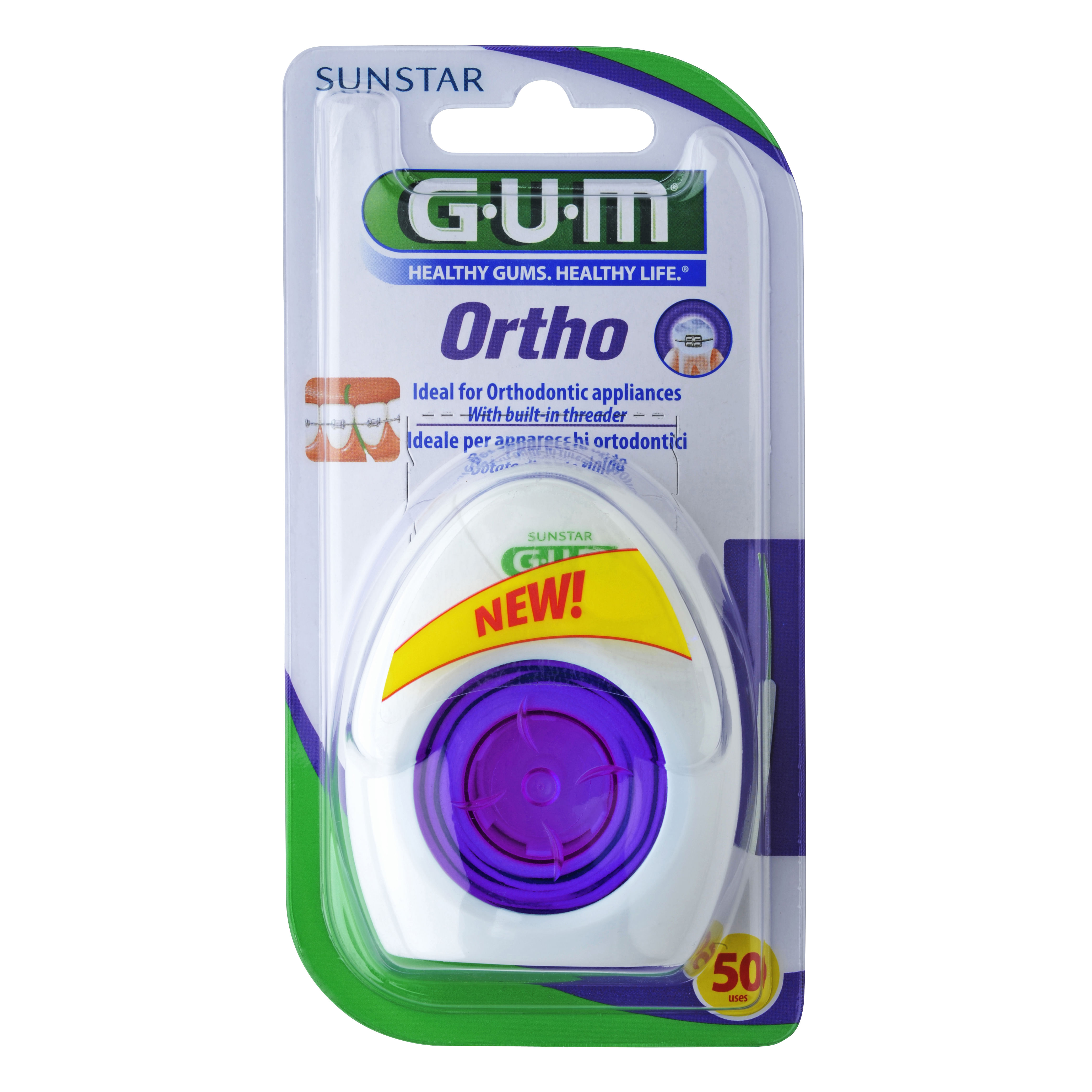 Gum Ortho Floss Filo Spugnoso 50 Pezzi